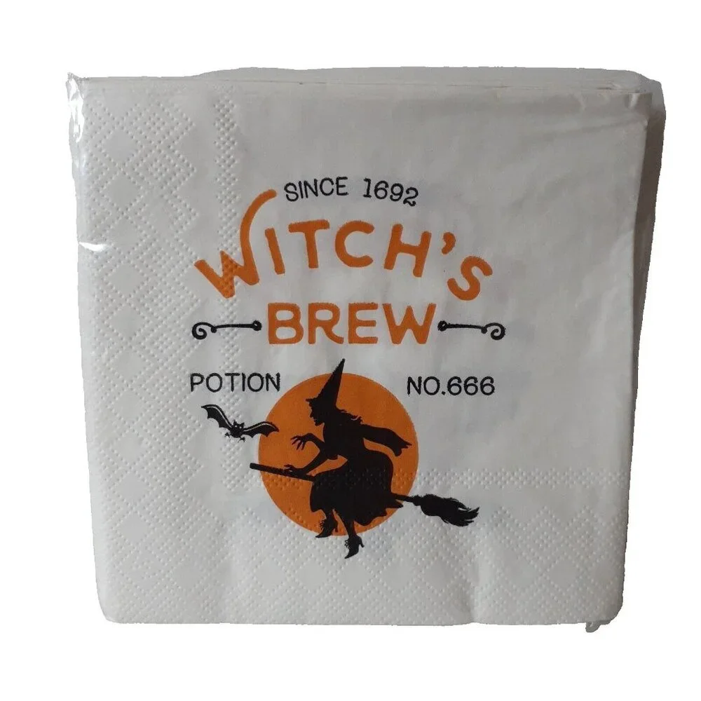 Halloween Paper Party Napkins Witch's Brew Potion Cocktail Dessert 40 pc